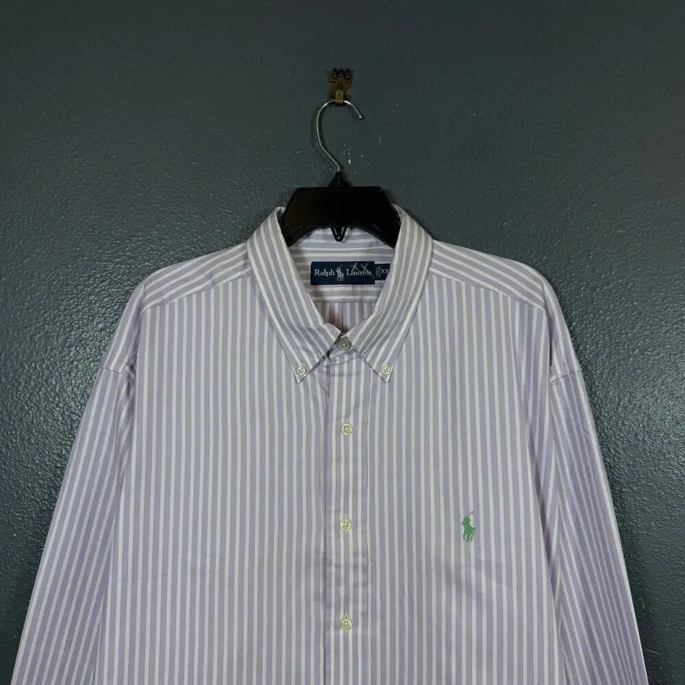 Ralph Lauren XXL men’s pink/white striped Kiawah long sleeve shirt NWT